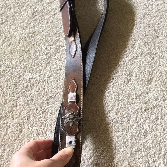 Nocona Western Ribbon Spur Rowel Concho Tab Belt - Picture 4 of 8